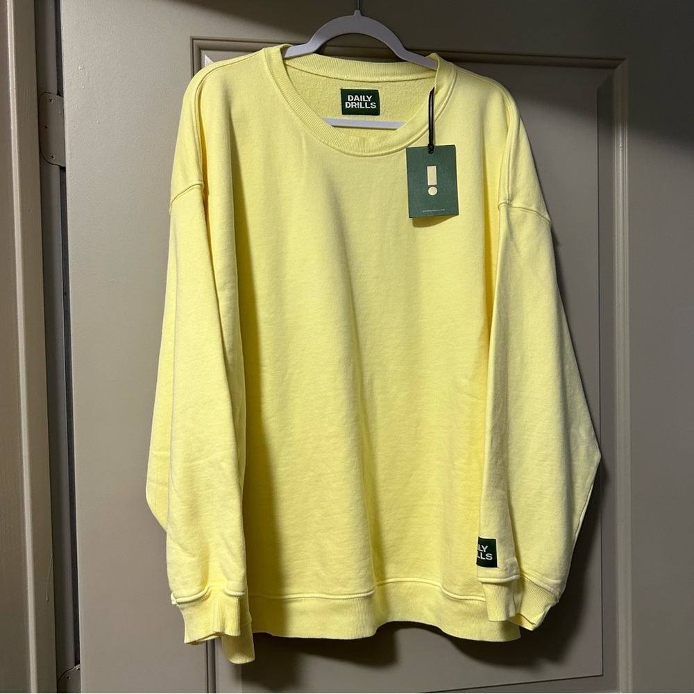 NWT Daily Drills Oversized Crew - Lemonade